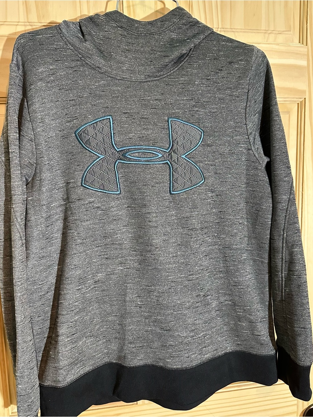Under Armour Kids Gray Hoodie with Teal-Accented Logo